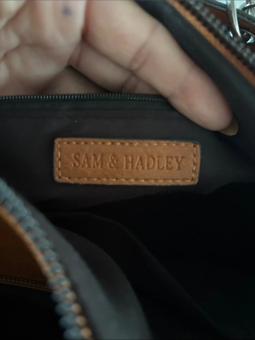 Sam & Hadley Braided Handle Tan Satchel with Stud and Tassel Detail